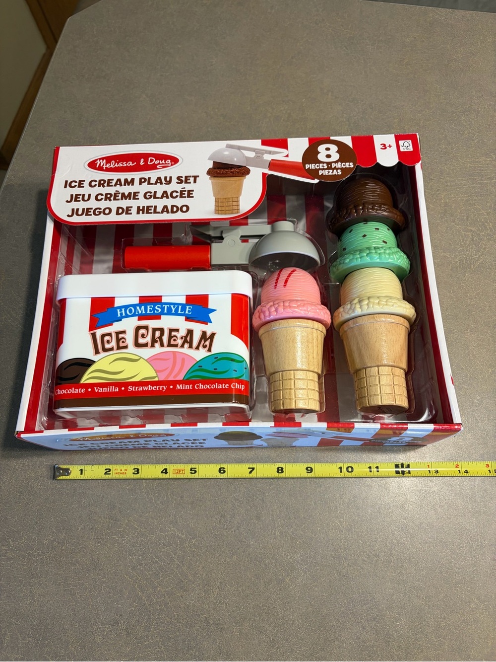 Melissa & Doug 4087 Ice Cream Magnetic Scoop Play Set 8 Pieces Used